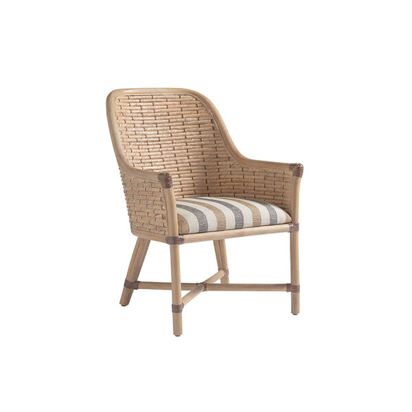Los Altos Gold and Ivory Keeling Woven Arm Chair, image 1