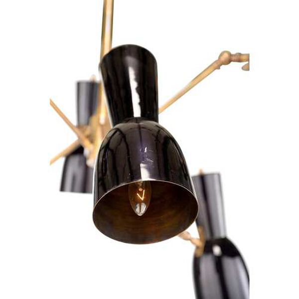 Thayer Matte Black and Gold Six-Light Chandelier, image 3