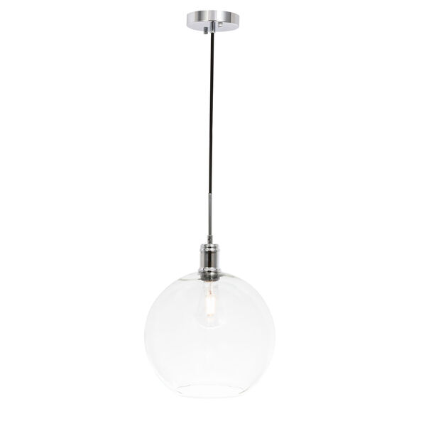 Emett Chrome 13-Inch One-Light Pendant with Clear Glass, image 1
