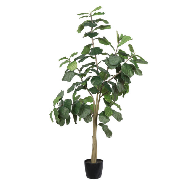 Green Potted Fiddle Tree with 114 Leaves, image 1
