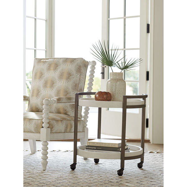 Ocean Breeze White Osprey Cart End Table, image 2