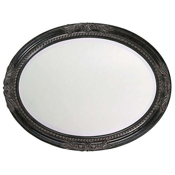 Queen Ann Antique Black Oval Mirror, image 2