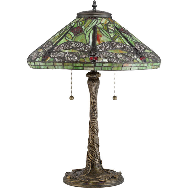 Tiffany Architectural Bronze 24-Inch Two-Light Table Lamp, image 2