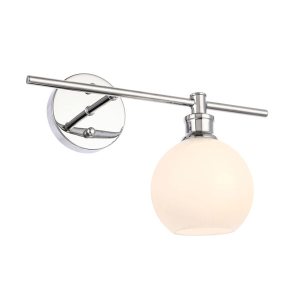 Collier Chrome One-Light Bath Vanity  with Frosted White Glass, image 4