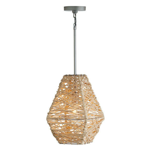Natural Jute and Grey 10-Inch One-Light Pendant, image 4