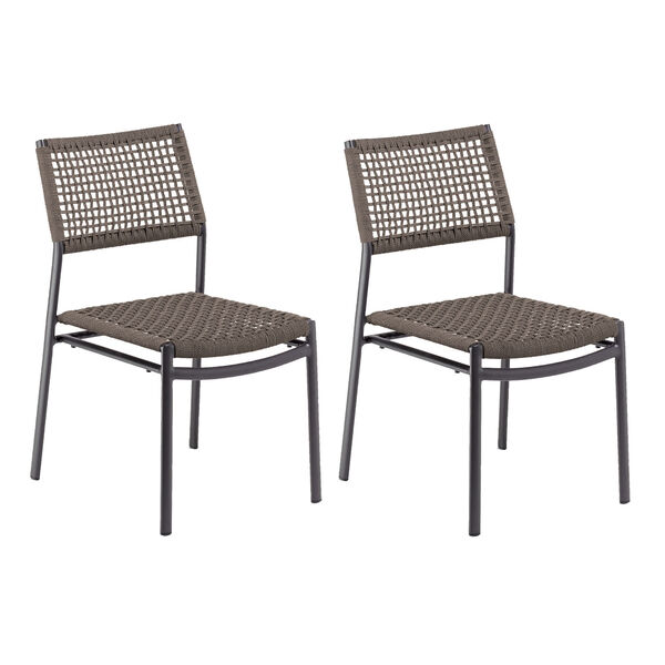 Eiland Composite Cord Mocha and Carbon Side Chair- Set of 2, image 1