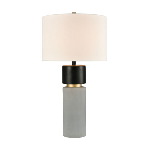 Notre Monde Polished Concrete and Black Concrete and Gold 17-Inch Table Lamp, image 1