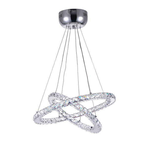 Ring Chrome 12-Light LED Chandelier with K9 Clear Crystal, image 1
