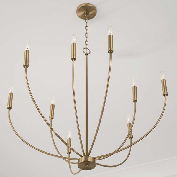 Ansley Aged Brass Eight-Light Chandelier, image 3