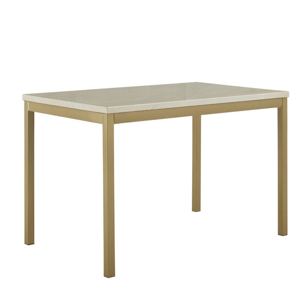 Stacy Gold Dining Table with Faux Marble Top, image 1