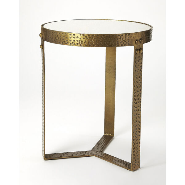 Elton Marble and Metal End Table, image 4