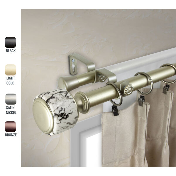 Josephine Gold 28-48 Inch Double Curtain Rod, image 2