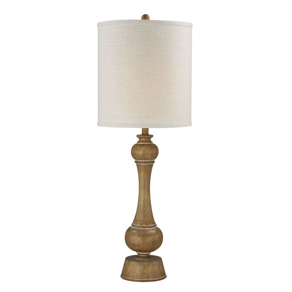 Diego Light Wash Wood Look One-Light Table Lamp, image 1