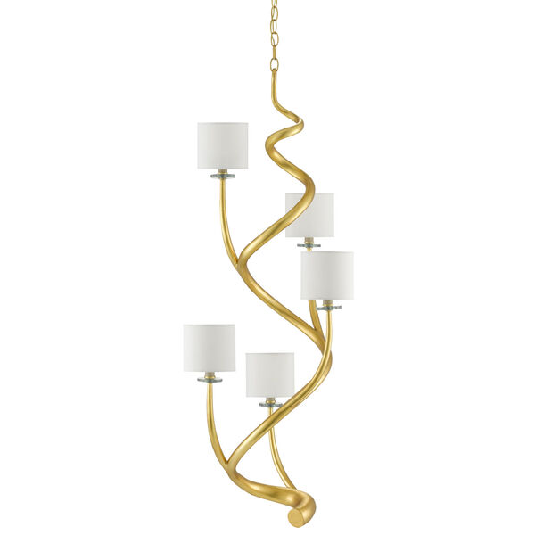 Absalom Contemporary Gold Five-Light Chandelier, image 2