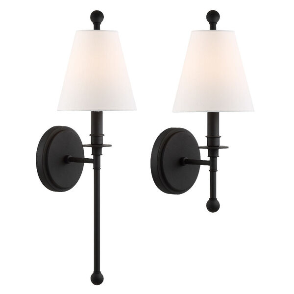Riverdale One-Light Black Forged Wall Sconce, image 1