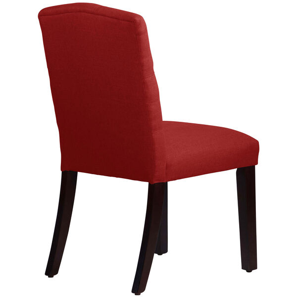 Linen Antique Red 39-Inch Tufted Arched Dining Chair, image 4