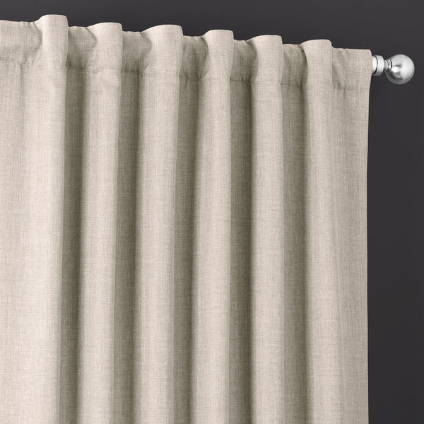 Italian Faux Linen Taupe Gray 50 in W x 96 in H Single Panel Curtain, image 5