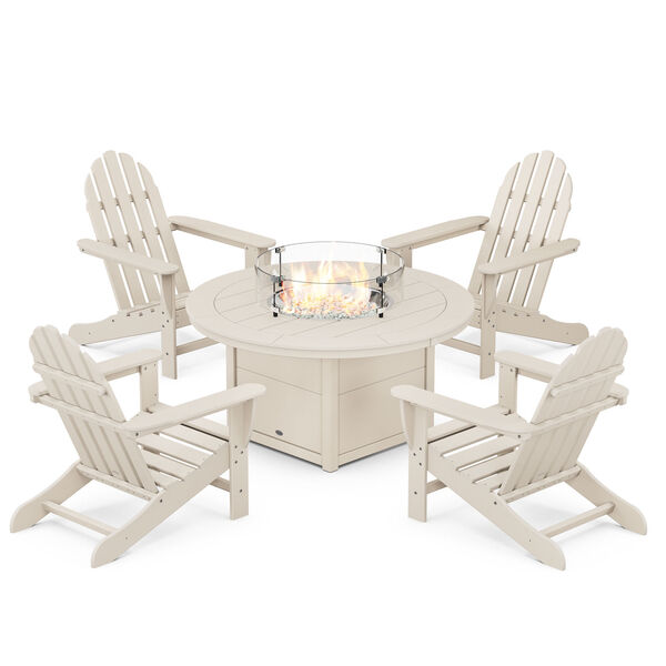 Classic Adirondack Conversation Set with Fire Pit Table, 5-Piece, image 1