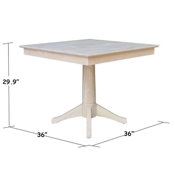 Wood 36-Inch Sqaure Top Pedestal Table, image 6