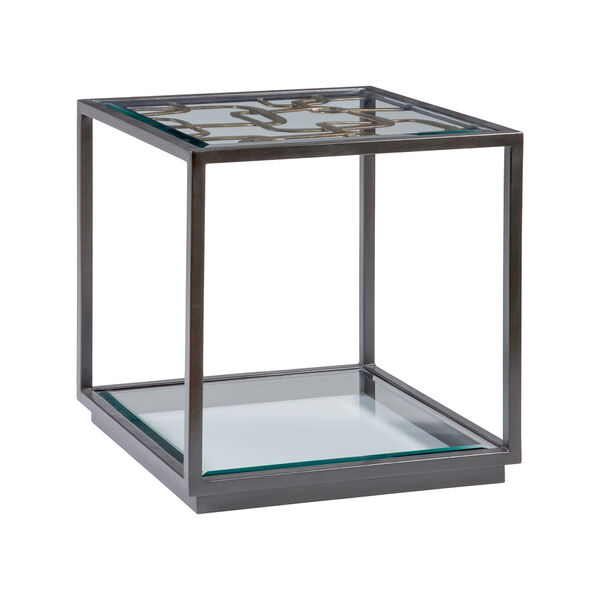 Signature Designs Black and Gold Moxie Square End Table, image 1