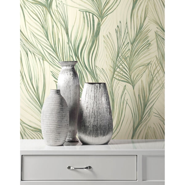 Candice Olson Botanical Dreams Green Peaceful Plume Wallpaper, image 5