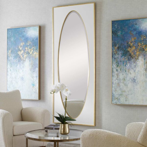 Danbury White and Gold 32 x 80-Inch Wall Mirror, image 4