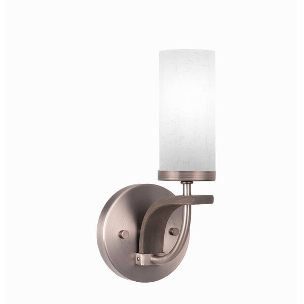 Monterey Graphite Brown One-Light Wall Sconce with White Muslin Glass, image 1