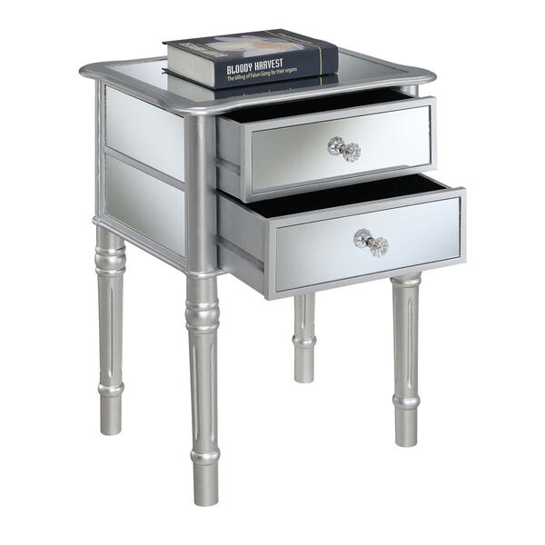 Gold Coast Silver with Mirror 14-Inch Mayfair End Table, image 3