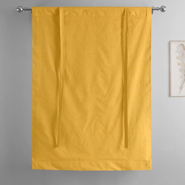 Ochre Dune Textured Solid Cotton Tie-Up Window Shade Single Panel, image 6