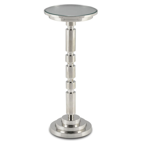 Para Shiny Nickel and Clear Drinks Table, image 1