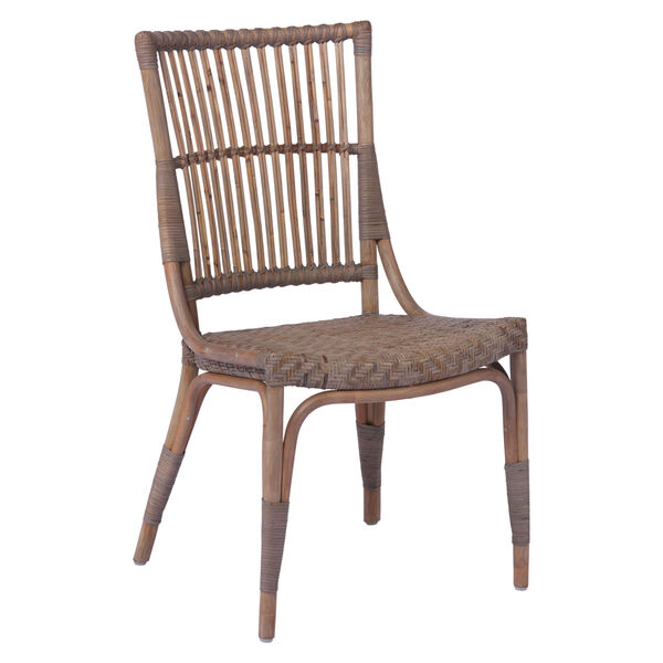 Piano Taupe Grey Rattan Dining Side Chair, image 1