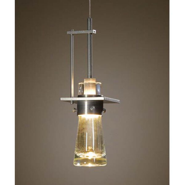 Erlenmeyer Vintage Platinum One-Light Large Mini-Pendant with Clear Glass, image 1