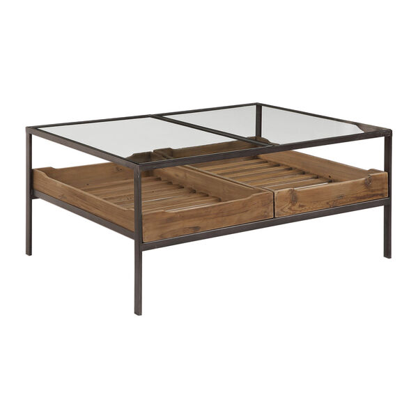 Silas Reclaimed Pine and Aged Steel Coffee Table, image 3