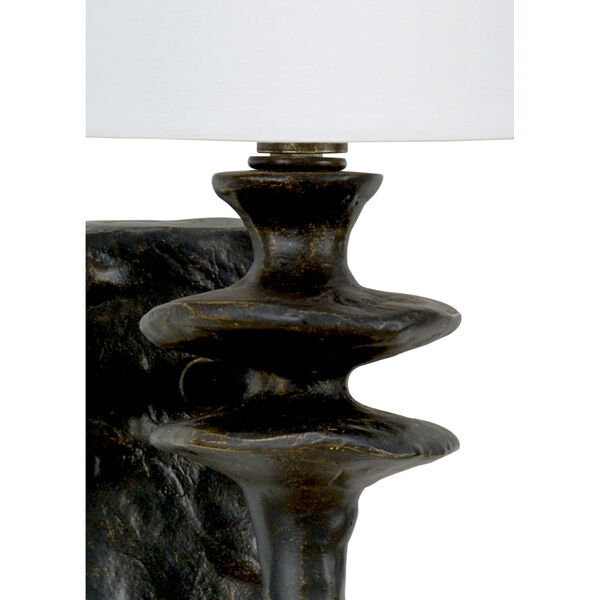 Off White and Black One-Light 4-Inch Saxon Sconce, image 2
