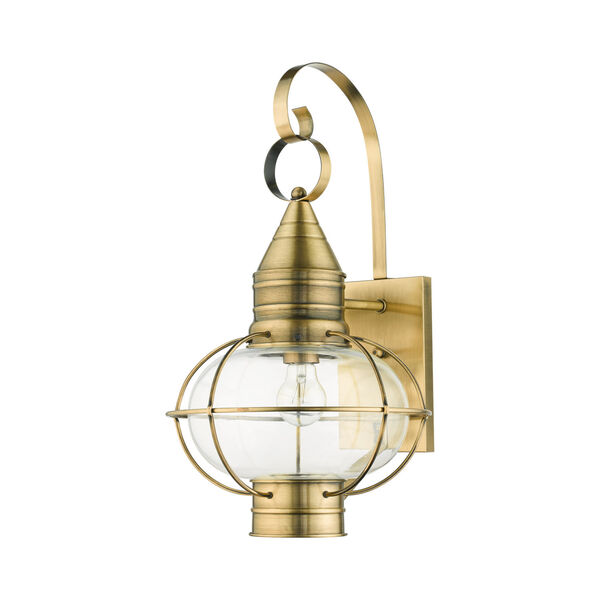 Newburyport Antique Brass 11-Inch One-Light Outdoor Wall Lantern, image 2