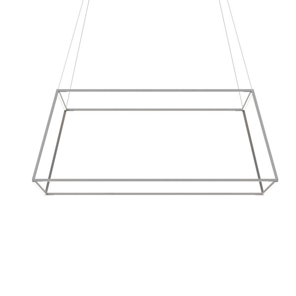 Z-Bar Silver 51-Inch Soft Warm LED Square Pendant, image 1