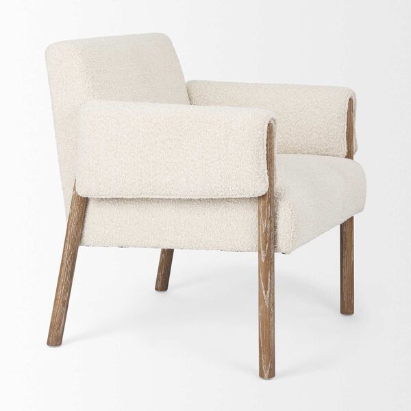 Ashton Cream and Light Brown Wood Accent Chair, image 5
