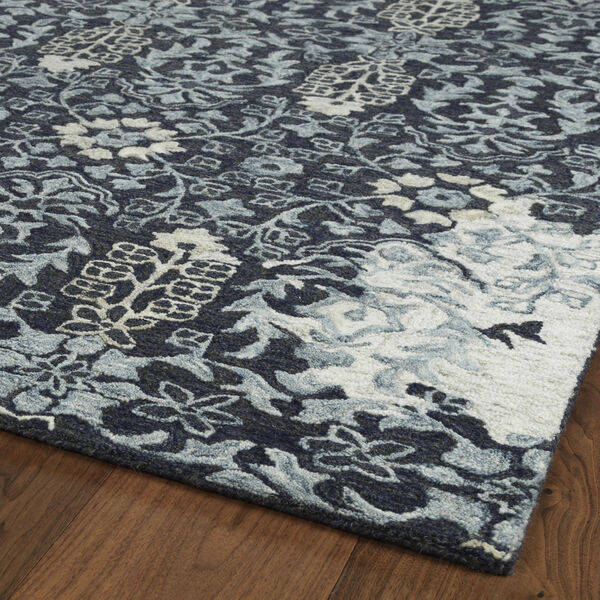 Elijah Navy, Silver and White 9 Ft. x 13 Ft. Area Rug, image 2