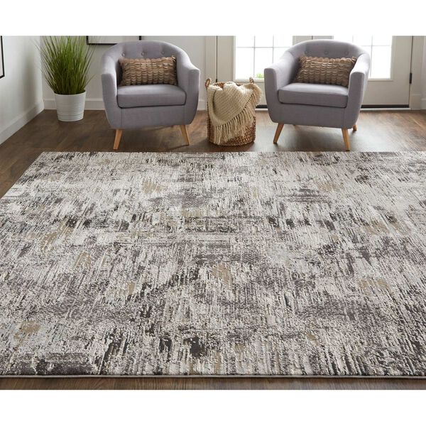 Vancouver Ivory Gray Brown Rectangular 4 Ft. x 6 Ft. Area Rug, image 4