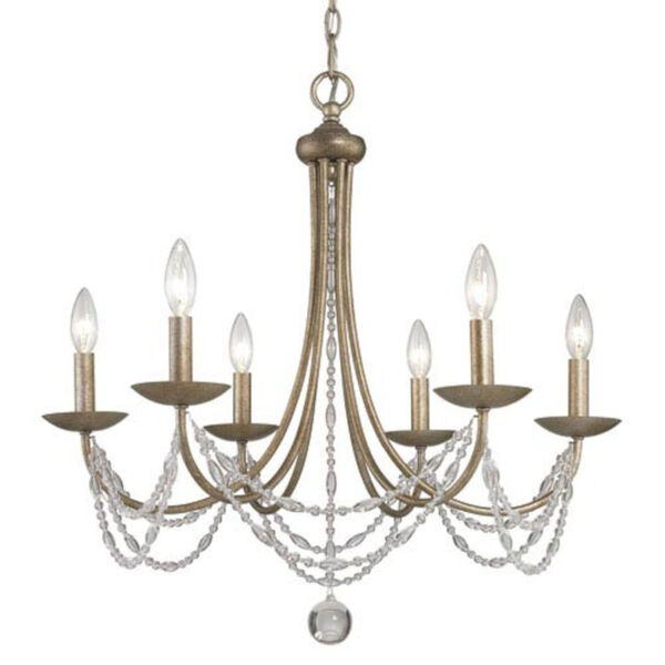 Iris Silver and Gold Six-Light Chandelier, image 1