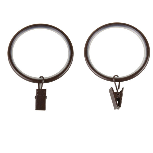 Cocoa Noise-Canceling Curtain Rings with Clip, Set of 10, image 2