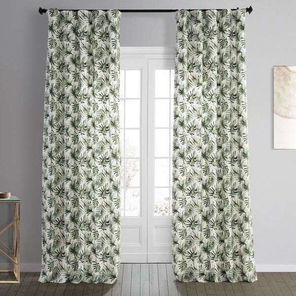 Artemis Olive Green Printed Cotton Single Panel Curtain 50 x 96, image 1