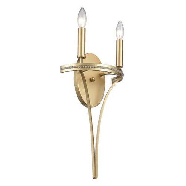 Noura Champagne Gold Two-Light Wall Sconce, image 5