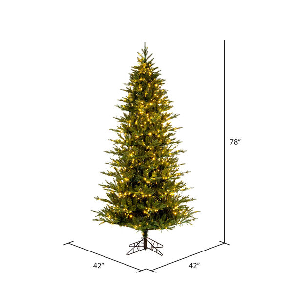 Kamas Fraser Fir Green 6.5 Ft. x 40 In. Artificial Christmas Tree with LED Color Changing Lights, image 4