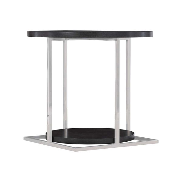 Silhouette Onyx and Polished Stainless Steel Side Table, image 4