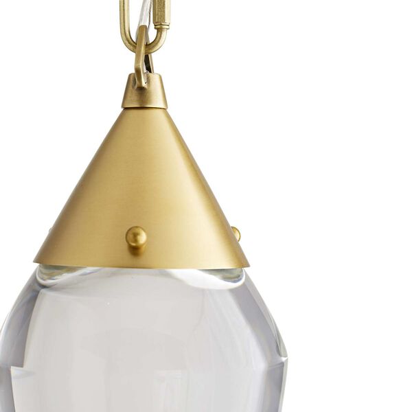 Berkley Clear Crystal Antique Brass LED  Pendant, image 6