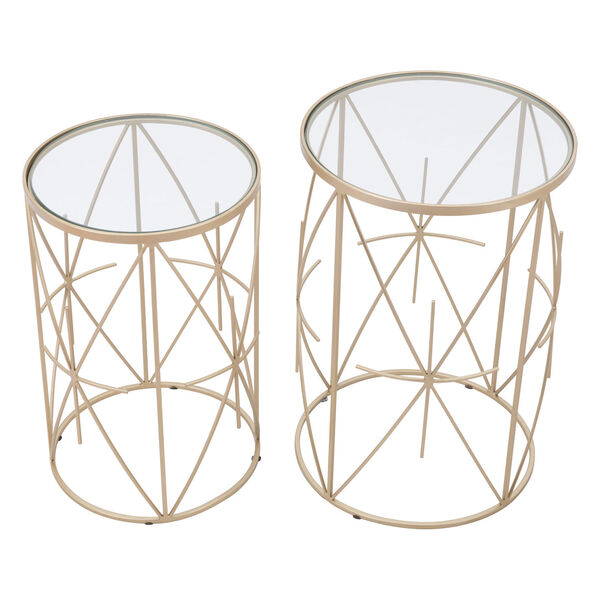Hadrian Clear and Gold Side Table, Set of Two, image 6