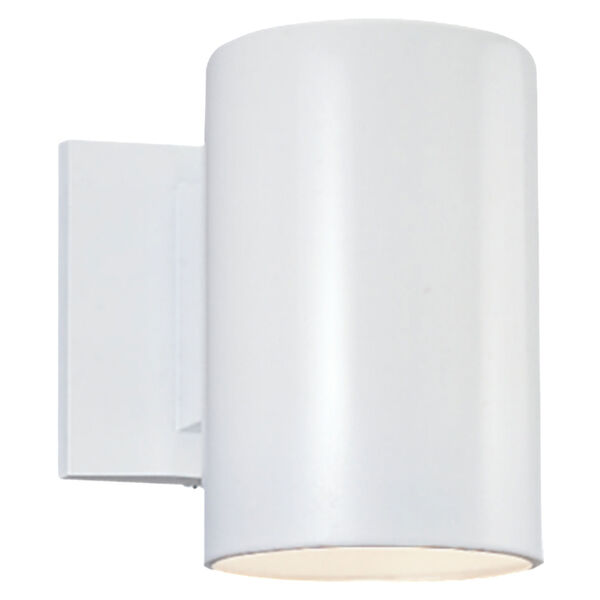 Outdoor Cylinders Five-Inch White Outdoor Wall Mount, image 1