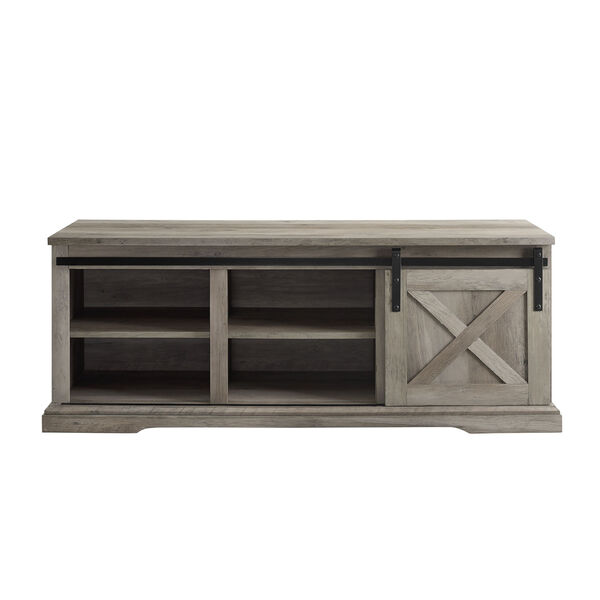 Gray Entry Bench with Storage, image 1