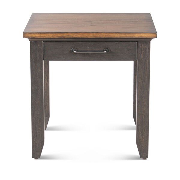 Bear Creek Rustic brown and grey with light warm brown tops End Table, image 1